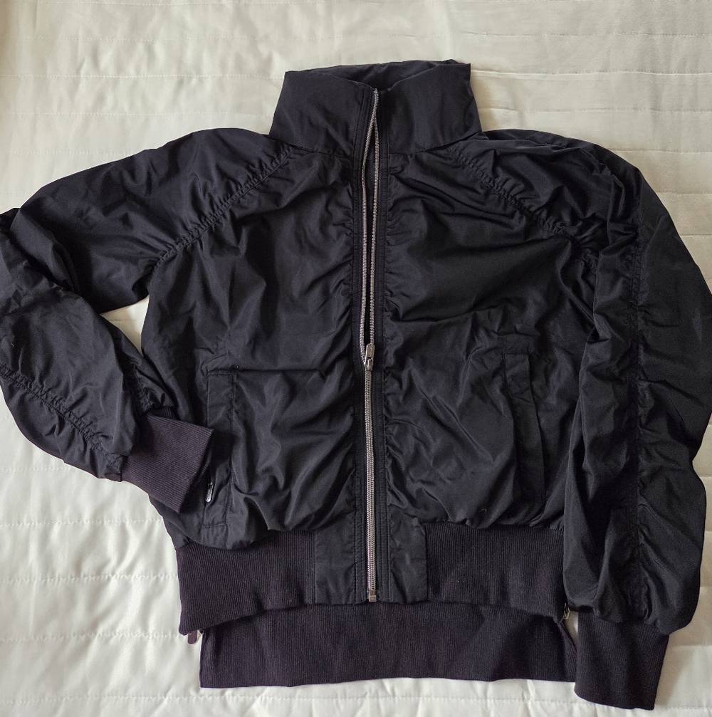 Athleta Black Women's High-Collar Windbreaker Jacket